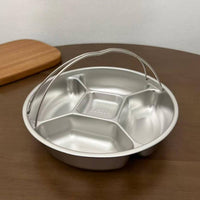 5-Compartment Food Steamer Insert Anti-Scald Divided Steamer Plate with Handle
