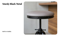 Adjustable Pedestal Stool Industrial Aesthetic Counter-Height Seating Stable