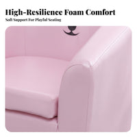 2 Pieces Crown-Shaped Chair with Footrest Matching Ottoman for Toddlers, Parents