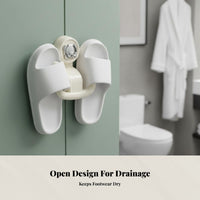 Bathroom No-Drill Suction Slipper Rack, Wall Shoe Organizer, Drainage Shelf