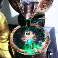 Tabletop Fountain with Buddha Carved Buddha Fountain Indoor Compact for Buddhists, Entry Table, Tea Corner