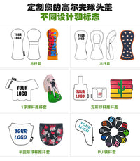 现货批发golf球杆头套保护套花朵图案运动风休闲推杆套配件品厂家