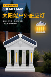 跨境太阳能人体感应壁灯欧式小房子钨丝照明灯庭院led装饰小夜灯