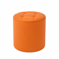 Upholstered Stool Small Leather-Like Stool Low-Height for Dressing Area
