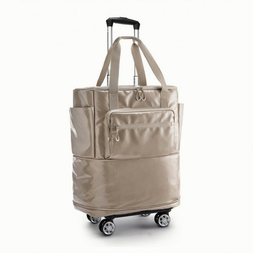 Rolling Tote Bag Telescopic Expandable Wheeled Bag Stable Rolling Tote for Air Travel