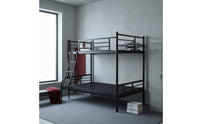 Bunk Bed Frame with Ladder Space-Saving Bunk Bed Metal Furniture for Teens, Families, Shared Bedroom, Dorm Room