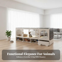 Kennel with Potty Area Easy to Clean canopyed Dog Crate sturdy Frame for Indoors
