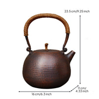 Hammered Teapot Large-capacity Heat-resistant Copper-tone Vessel with Dimpled Texture and Comfortable Handle Suitable for Tea Lovers Tea Table Tea Service Gift Giving