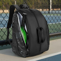 Waterproof Pickleball Backpack Easy to Wipe Pickleball Bag Ventilated Paddle Bag Shoe Compartment Fence Hook for Men, Women, Travel