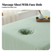 All Season Face Hole Beauty Bed Sheet Luxurious Feel Massage Table Sheet with Face Hole Machine Washable for Clients, Treatment Rooms