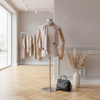 Half-Body Mannequin with Articulated Arms Sturdy textileCovered Dress Form with Metal Base Heavy Duty Mannequin Torso for Tailors