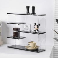 Stainless Steel and Acrylic Desktop Cup Holder, Multi-layer Display Rack, Modern Simple Style