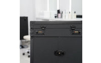 Large Capacity Professional Salon Travel Case Telescoping Handle Rolling Hairstylist Case Combination Lock Multi-Compartment Rolling Tool Chest for Barbers