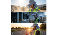 Breathable Hard Hat Sun Shade with Neck Flap Reflective Helmet Cover with Neck Flap Adjustable Hard Hat Brim Sun Shade Universal Fit for Farmers