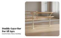 Double Layer Dance Barre Steel Core Double Dance Barre Heavy Duty Leg Stretching Stand for Dancers, Adults, School, Gym, Home