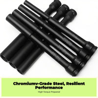 Drive Socket, Extended Thin Wall, High Strength, Hardened, Power Wrench Accessory for wiring Repair and Maintenance, Compatible with Multiple Sizes