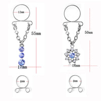 Water Drop Shaped Non-Piercing Nipple Rings Set for Women (Stainless Steel)