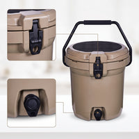 Chiller with Cushion Seat Molded-Construction Insulated Ice Bucket Lidded Heavy-Duty Portable Chiller with Handle for Anglers, Camping, Picnics