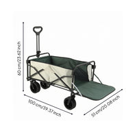 Foldable Wagon Swivel Wheels Collapsible Wagon Compact Fold for Picnics, Outings