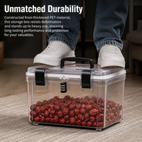 Sturdy Duty Outdoor Storage Box with Handle, Waterproof Pantry Organiser, Stackable Storage Containers for Craft Supplies