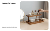 Tiered Wooden Display Rack adaptable Tiered Desktop Stand Natural Aesthetic