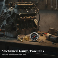 Dual Scale Mechanical Water Temperature Gauge Capillary Tube Car Water Temperature Gauge Brass Adapters Vehicle Instrument Black Dial