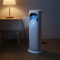 Digital Display Floor Standing Air Cooler Cylindrical Electric Air Cooler Fan Black Grille Mist Fan European Plug