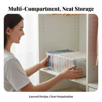Pants Divider Box transparent Clothing Organizer Space-Saving for Closet, Drawer