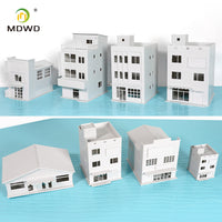 4-Piece 1:150 Scale Building Model Kit for Sand Table Scenes