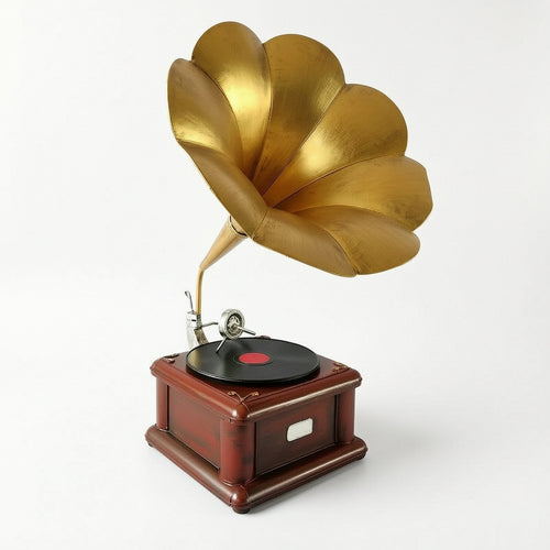 Retro Gramophone with Speaker Luxurious Phonograph Ornament Sturdy