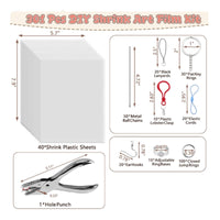 301 Pieces Great Gift Idea Shrink Plastic Sheet Kit DIY Shrink Art Film Kit Shrinkable Craft Paper Set for Crafters, Kids, Beginners, School Projects, Family Activities, Birthday Parties