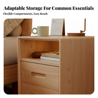 Multi-Storage Nightstand Walnut Finish Single-Drawer Cabinet with Shelf