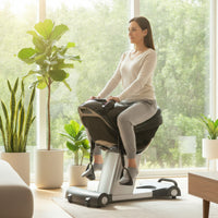Electric Riding Machine with Saddle Seat Indoor Riding Exercise Machine Padded Fitness Equipment Upright for Adults, Home Gym, Living Room, Bedroom