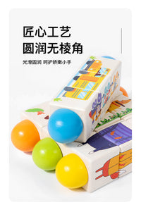 跨境木制婴幼儿抓握积木儿童认知启蒙抓握积木拼图0-3岁安抚玩具