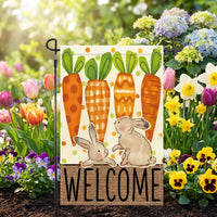Easter Garden Flag Festive Atmosphere Bunny Yard Flag Vivid Print Outdoor Decor for Holiday Enthusiasts, Homeowners, Front Porch, Patio, Deck