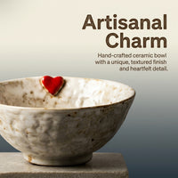 Retro Ceramic Bowl, 6-inch Heart Shape