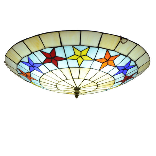 Stained Glass Ceiling Light Colorful Fixture Decorative for Bedroom, Hallway