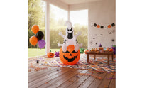 Inflatable Ghost with Pumpkin Base Spooky Ghost with Pumpkin Yard Decoration Lightweight Easy to Store for Garden, Porch