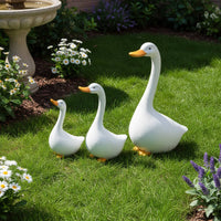 3 Pieces Cartoon Waterfowl Sculpture Cute Resin Waterfowl Decoration