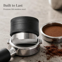 Self-Leveling Coffee Tamper with Gravity Distribution