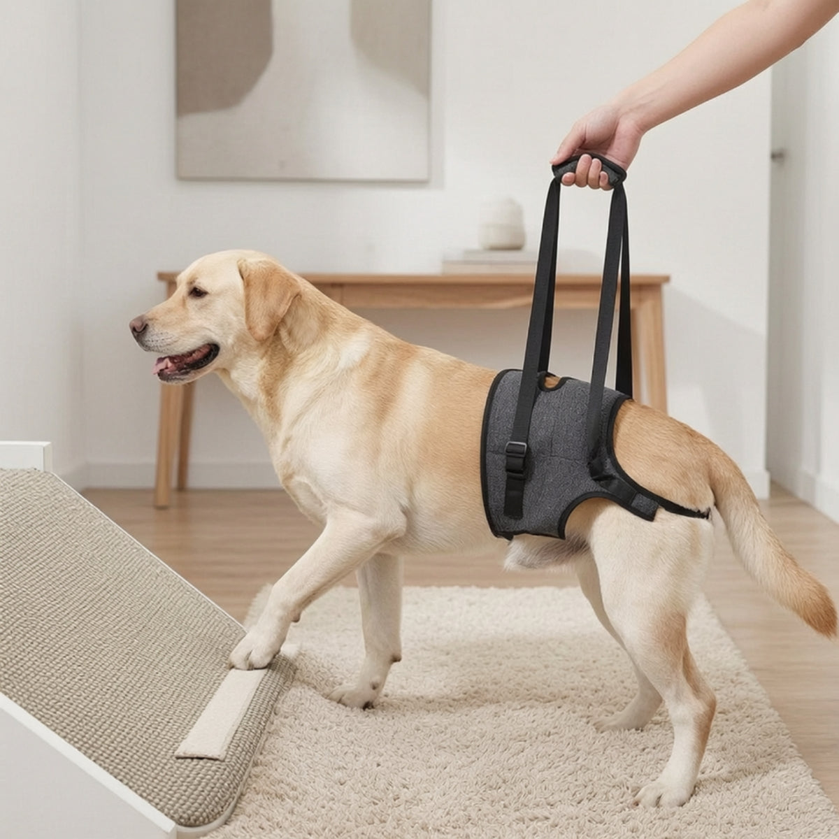 Comfortable Dog Hind Leg Harness Soft Rear Leg Support Harness Cushioned Dog Sling with Handle Portable for Stairs, Car Travel