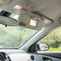 Gray Car Sun Visor Easy to Install Sun Visor with Mirror Cover Foldable Auto Sunshade Lightweight for Windshield