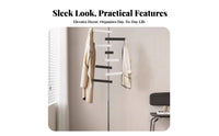 Piano Key Coat Tree Rotatable Hooks Freestanding Garment Holder Minimalist