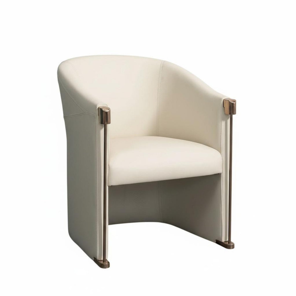 Curved Spine Single Chair Light Luxury Upholstered Armchair Minimalist Design High Spinerest for Hoteliers, Reception Area