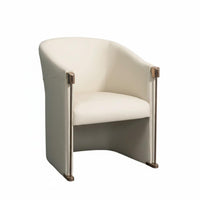 Curved Spine Single Chair Light Luxury Upholstered Armchair Minimalist Design High Spinerest for Hoteliers, Reception Area