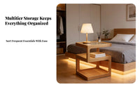 Bedside Storage Table Creative Design Number-Shaped Side Table Rounded Corners