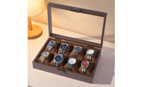 Watch Storage Box with Glass Lid Shielded for Dresser, Collectors