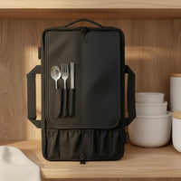 cutlery Storage Bag Zippered Zipper cutlery Case Black