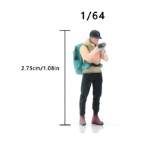 Photographer Figurine Backpack Miniature Photographer Cap