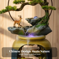 Rockery Landscape Water Feature Peaceful Landscape Floor Standing Water Feature Look Circulating Water Ornament for Homeowners, Office